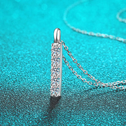 D Color 5 Gems Full Moissanite Necklace for Women Man Sparkling Lab Created Diamond Pendant S925 Sterling Silver 925