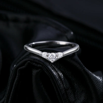 Simple Eternity Moissanite Ring 925 Sterling Silver Sparkling Simple Thin Wedding Band Rings For Women Fine Jewelry Gift
