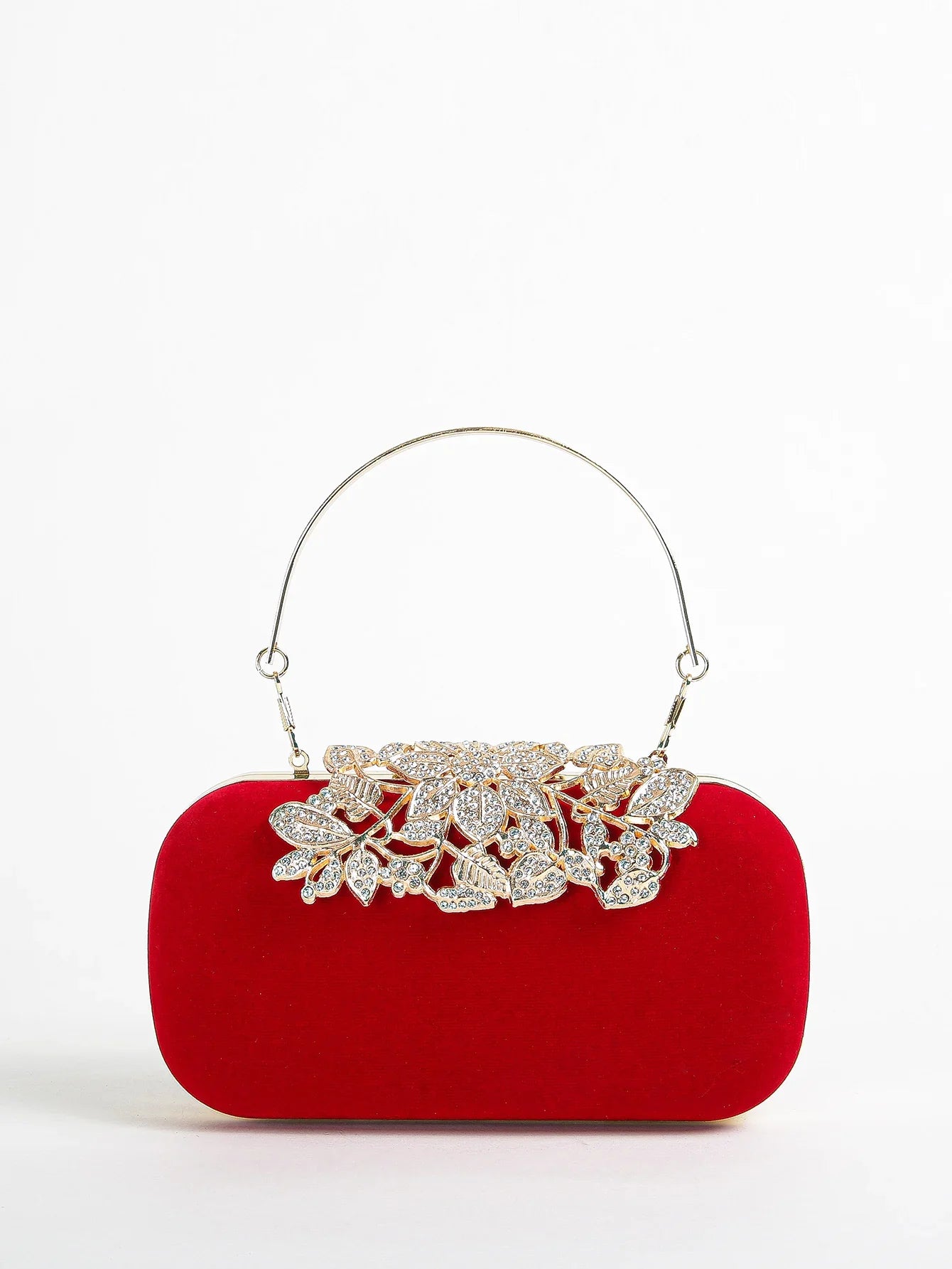 Rhinestone Clutch Bag with Crystal Floral Clasp Women Evening Handbag Formal Party Purse