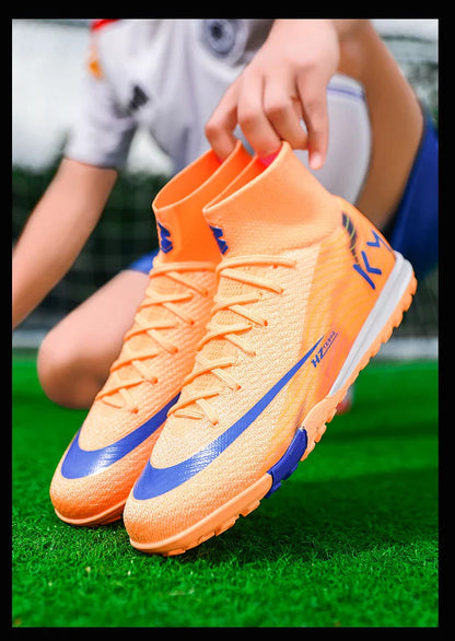 New Men Soccer Shoes Football Boots Cleats Adult Outdoor Breathable Training Sport Long Spikes Boys Non Slip Match Comfortable