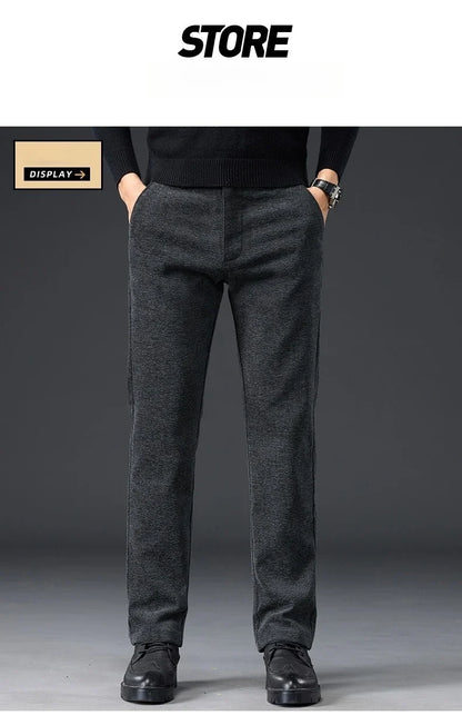 Men's Slim Fit Chenille Long Pants Advanced Business Casual Trousers Trend Autumn Comfortable Daily Wear Male Clothing