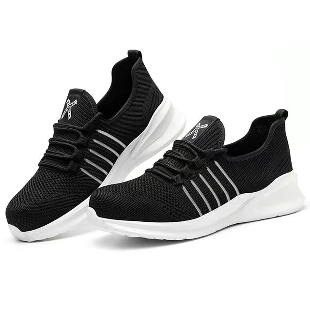 Fashion Safety Shoes Men Steel Toe Sneakers Puncture Proof Breathable Work Boots Man Comfy Work Shoes Slip and Oil Resistant