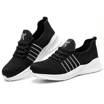 Fashion Safety Shoes Men Steel Toe Sneakers Puncture Proof Breathable Work Boots Man Comfy Work Shoes Slip and Oil Resistant
