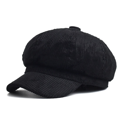 Vintage English Newsboy Cap - Women's Octagonal Beret | Baker Boy Hat for Autumn & Winter
