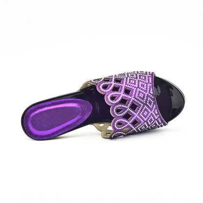 Italian Ladies Shoes and Bags To Match Set Decorated with Rhinestone Plus Size Shoes Women Heel Women Shoes and Bag Set In Italy