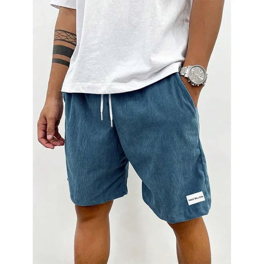 Men's Corduroy Short Sweatpants Casual Solid Color Shorts Male Summer Beach Shorts  Baggy Sports Short Classic Cozy Trousers