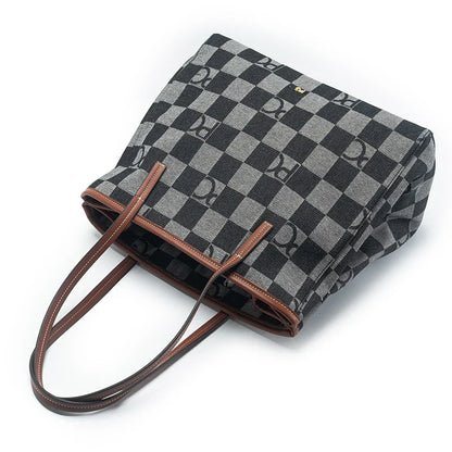Women Shoulder Bag Retro Chessboard Design High End Versatile, Large Capacity Daily Travel Simple Practical Atmospheric Items