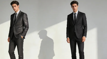 Modern Men Suits Slim Fit 2 Pieces Blazer Pants Peaked Lapel Sequins Beading Formal Business Occasion Party Prom Custom Made
