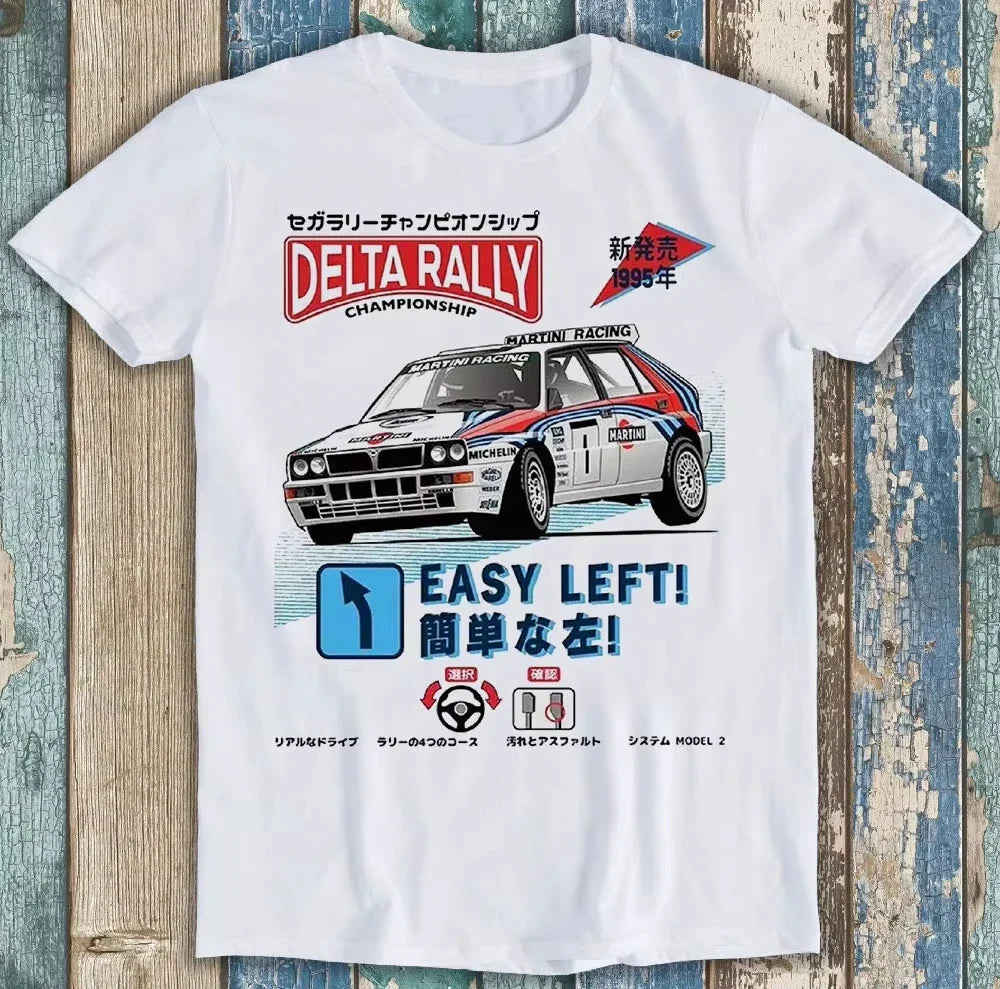 2026 New Martini Racing Delta Rally Arcade Funny Gift Tee T Shirt Men's and Women's Same Crew Neck Pure Cotton T-shirt