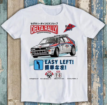 2026 New Martini Racing Delta Rally Arcade Funny Gift Tee T Shirt Men's and Women's Same Crew Neck Pure Cotton T-shirt