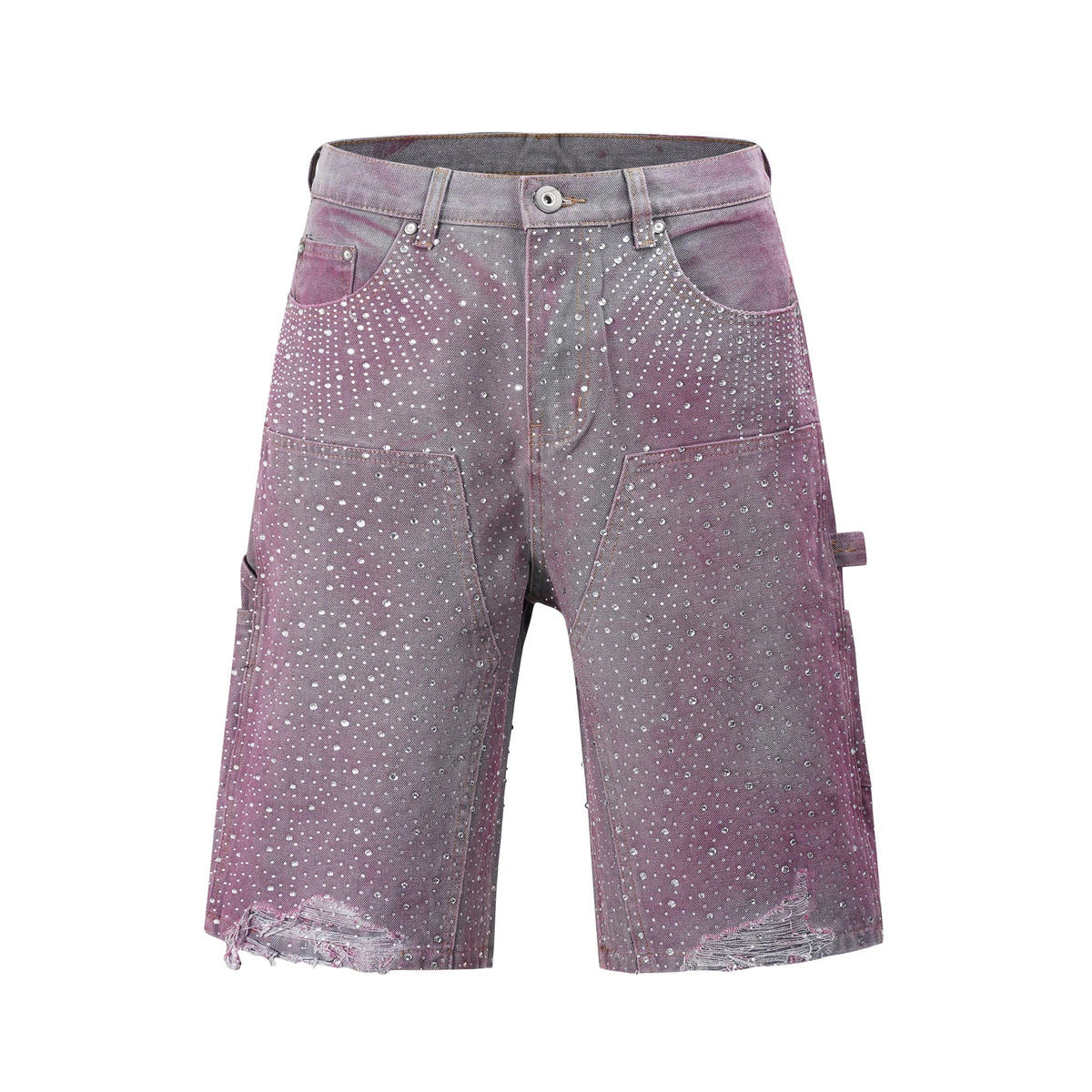 Full Rhinestone Print Washed Blue Baggy Jeans Mens and Women Ropa Hombre Streetwear Solid Casual Denim Trousers Loose Cargos