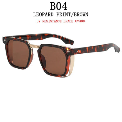 2023 Fashion Punk Sunglasses For Men Vintage Square Steampunk Glasses Luxury Sunglasses Women Trending Sonnenbrille Gafas De Sol