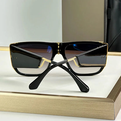 Luxury Big Squre Sunglasses with Side Shields for Men Women Acetate Top Quality Vintage Street Fashion UV400 Alloy with Case