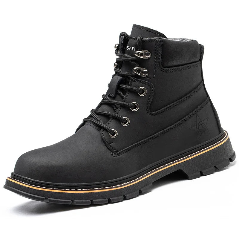 work shoes for men waterproof safety shoes man anti spark leather boots man anti puncture anti slip welder shoe black work shoes