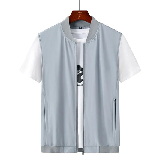 Summer Ultra-Thin Men's Vest Sleeveless Shoulders Quick Drying Breathable Jacket Outdoor Climbing Fishing Leisure Undershirt