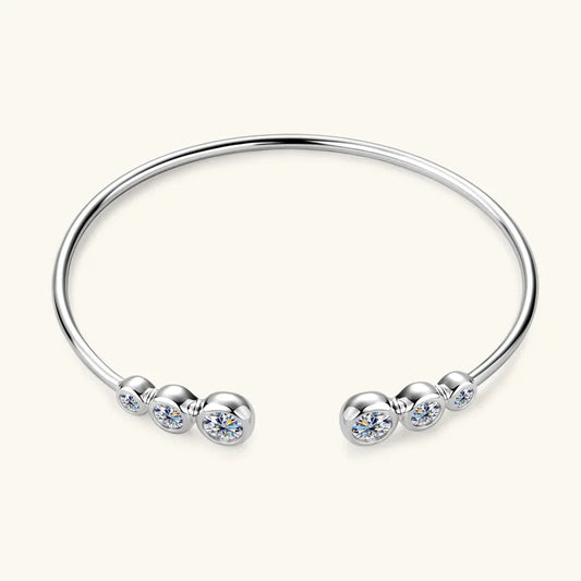 Bracelet jonc de luxe en moissanite complète couleur D 1,8 carat pour femme et fille en argent S925, test de diamant, bracelets bulle