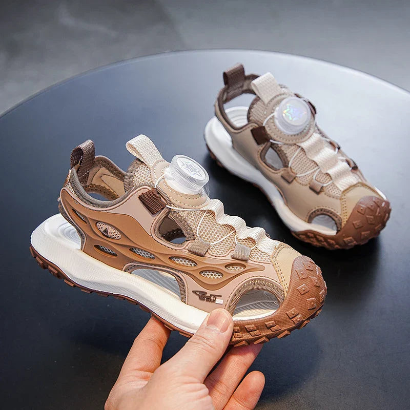 Kids Summer Shoes Girls Outdoor Protecting Toes Beach Sandal Water Shoes Casual Pink Non-slip Children Shoes Breathable Boys