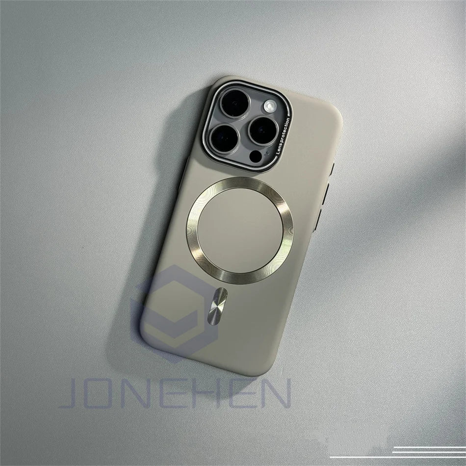 Luxury Solid Color Matte Magnetic Wireless Charge Case For Magsafe For iPhone 15 14 13 12 16 17 Pro Max Ultra Thin Hard PC Cover