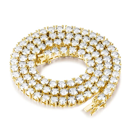GRA Certified Moissanite Tennis Necklace 2/3/4/5/6.5mm Solid 925 Sterling Silver Diamond Tennis Necklaces for Women Man