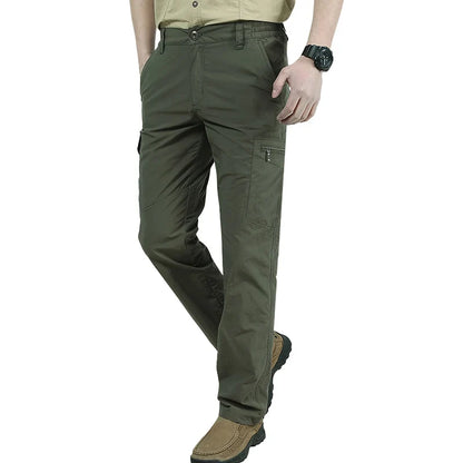 Casual Men Pants Summer Multiple Pockets Cargo Pants Quick Dry Thin Trousers Outdoor Hiking Workout Breathable Long Pant New