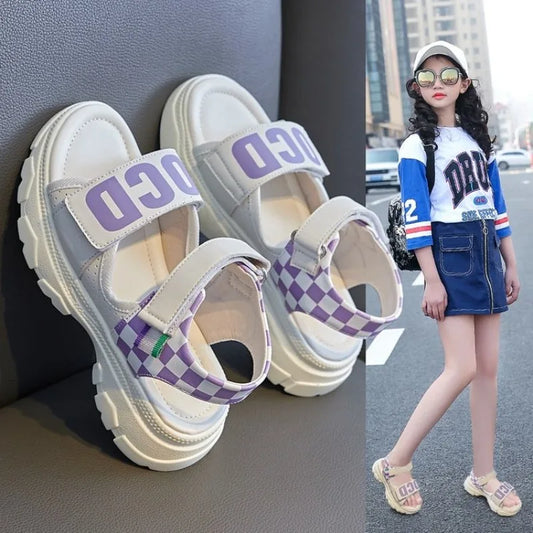 Girls Summer Fashion Sandals Kids Casual Outdoor Non Slip Lightweight Sandals Children's  Comfortable Design Cute Beach Shoes