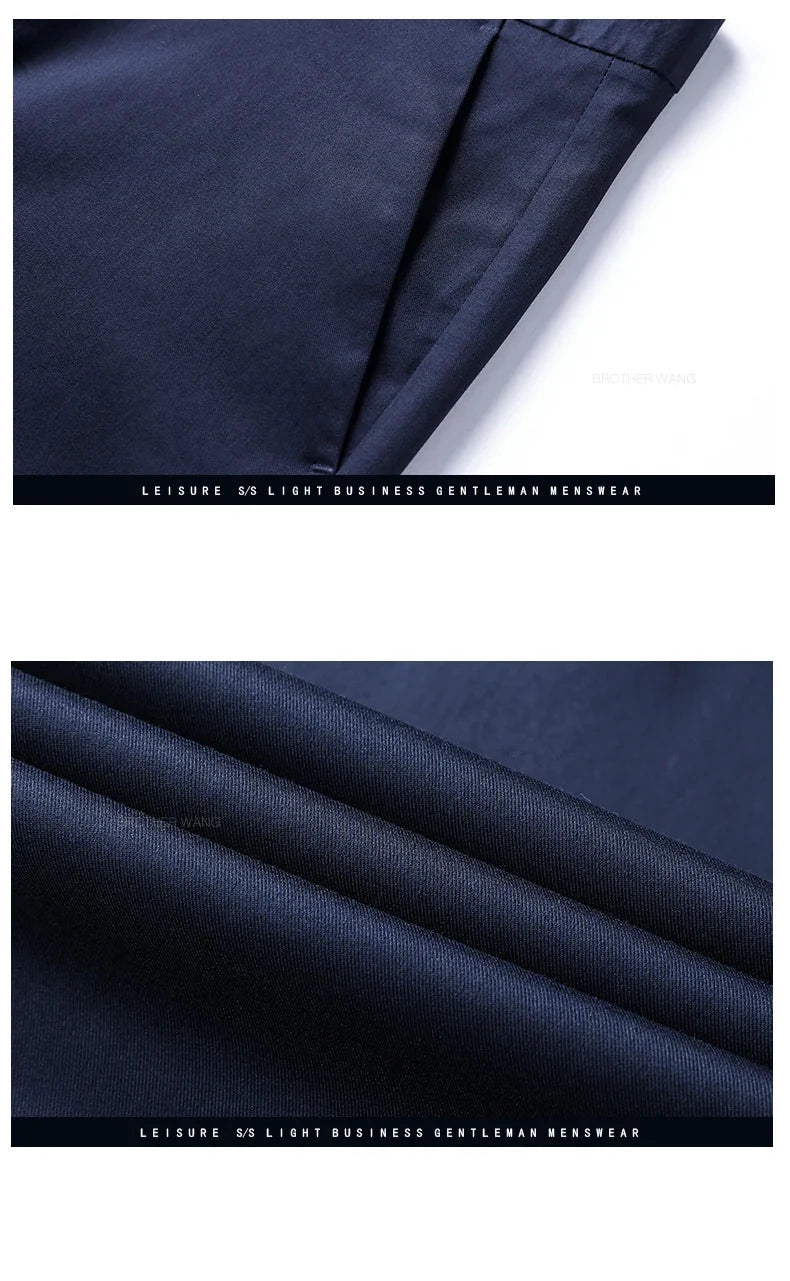 Bamboo Fiber Summer Casual Pants Men's Ultra-thin Iron-free Anti-wrinkle Loose Business Straight Elastic Trousers Brand Clothing