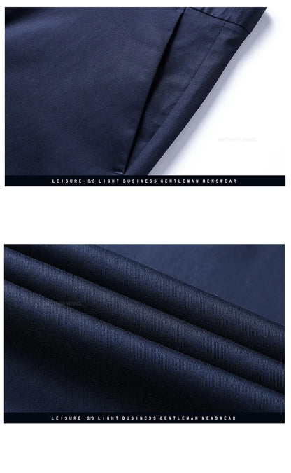 Bamboo Fiber Summer Casual Pants Men's Ultra-thin Iron-free Anti-wrinkle Loose Business Straight Elastic Trousers Brand Clothing