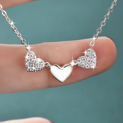 GRA Certified Full Round Moissanite Delicate Love Heart Pendant Necklace for Women 14K Gold Filled Fine Jewelry Gifts