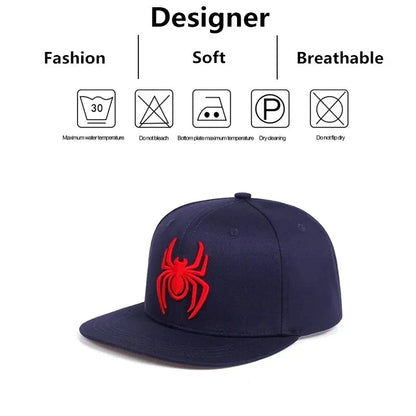 Unisex Spider Embroidery Hip-hop Hats Spring Autumn Outdoor Adjustable Casual Baseball Caps Sunscreen Hat