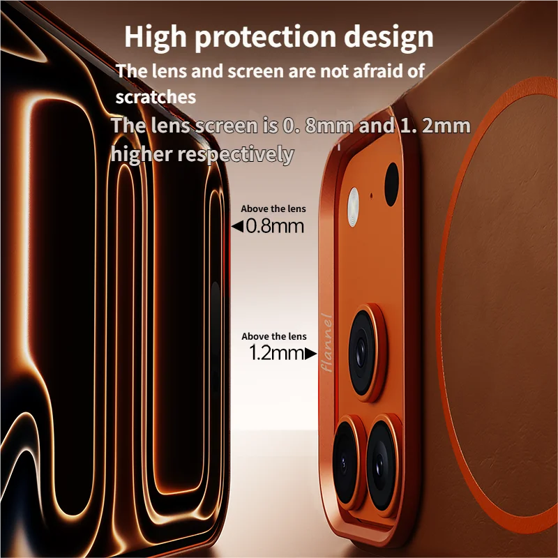 High-End Elephant Leather Texture Magnetic Phone Case for IPhone 17 Pro Max Air for Magsafe Wireless Charging Full Protect Cover