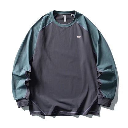 Men's Color - Block Long Sleeve UV Protection Shirt  Lightweight Quick - Dry Antibacterial Outdoor T - Shirt