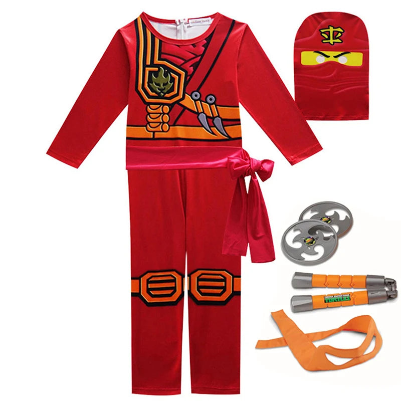 NINJA cosplay Boys Advanced Latest Role Playing Costume Jumpsuit Set Halloween Christmas Party Ninja Superhero Set Cosplay