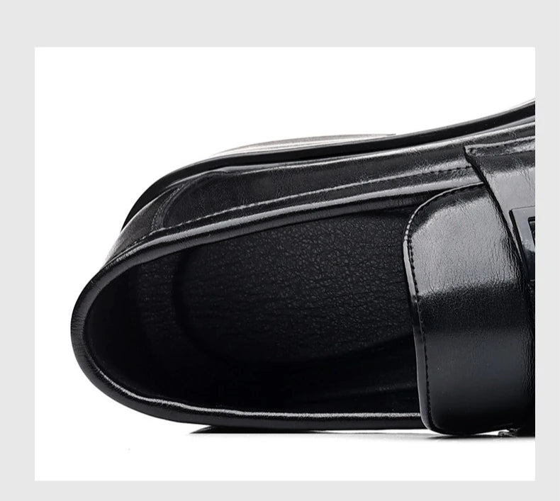 Spring Autumn New Black Dress Shoes for Men Business Designer Cow Leather Shoes Male Fashion British Style Casual Shoe Man