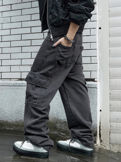 Y2k New Baggy Jeans Male Hip Hop Harajuku Trousers Wide Leg Denim Pants Men's Jeans Streetwear Korean Oversize Cargo Pants