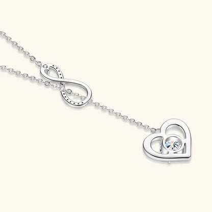 Certified Moissanite Heart Infinite Pendant Necklace Chain for Women S925 Sterling Silver Necklaces Fine Jewelry Gifts