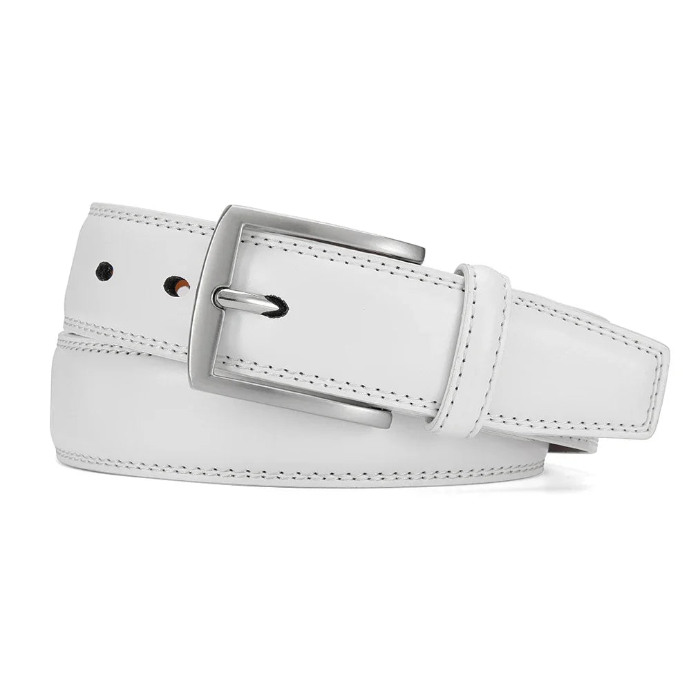 125cm Plus Size Men Belts High Quality Genuine Leather LONG Large Pin Buckle Metal Automatic Buckle Fashion Designer 2023New