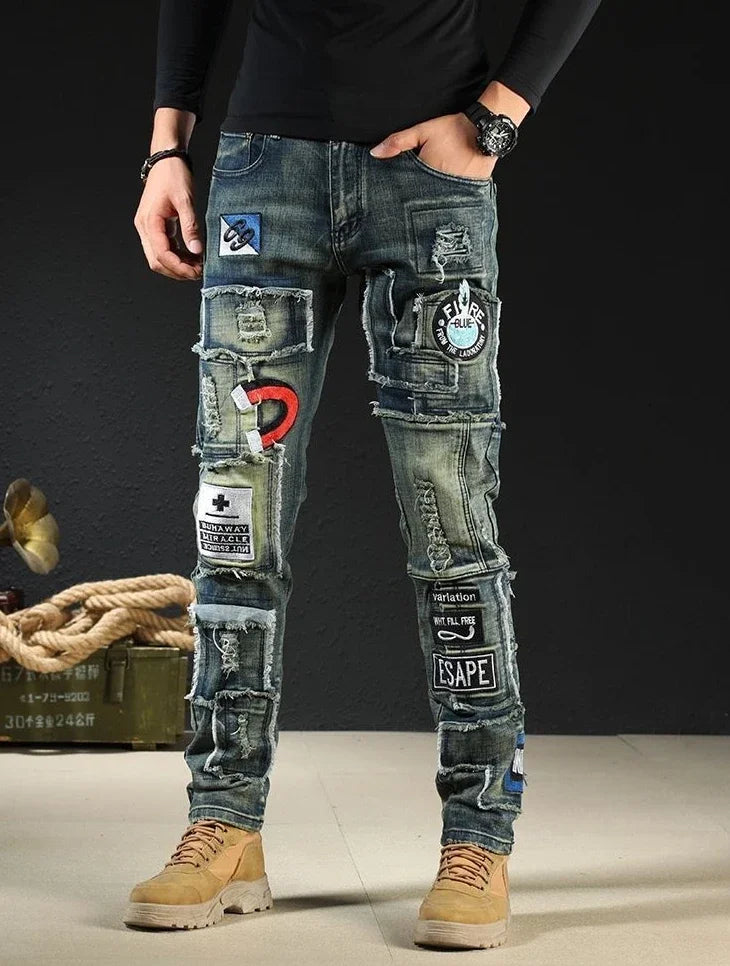 Trousers New Rock Work Wear Straight Jeans for Men Hip Hop Man Cowboy Pants with Pockets Casual Harajuku Classic Aesthetic Denim