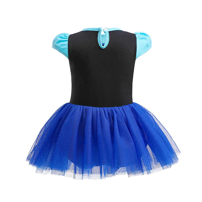 2026 Infants and Toddlers Classic Elsa Blue Short-Sleeved Princess Skirt Girl Cosplay Princess Anna Clothing + Accessories Set
