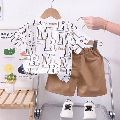 Toddler Baby Boy Girl Clothing Sets Summer Casual Infant Cartoon 2pcs Outfits T-shirt+Shorts Kids Tracksuit