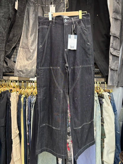 Black Original Cow Jeans Wood Trousers Bright Line Design Comfortable Fit Workwear Casual Pants ZJ118