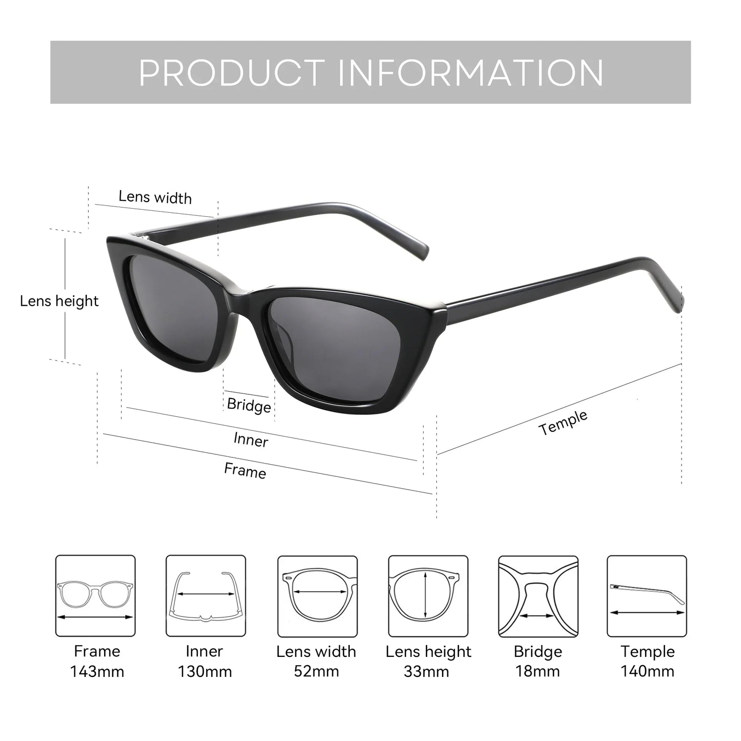 Retro Small Cat Eye Polarized Sunglasses Handmade Pure Acetate Fashion Ladies Sun Glasses Shade