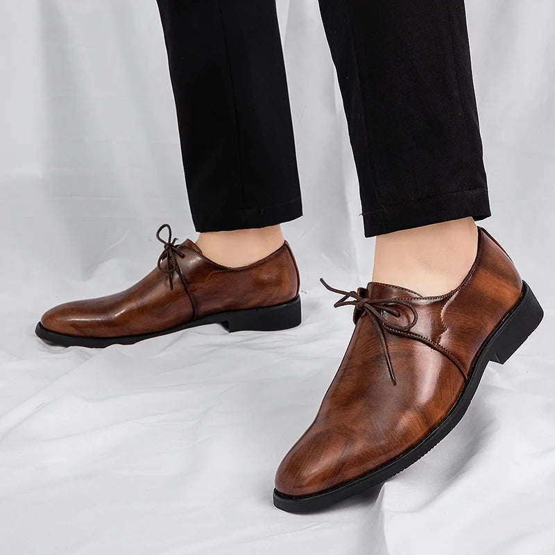 New Men's Solid-Color Belt Casual Shoe Are Comfortable And Classic Business Office Fair Dress Shoe Are Fashionable Wedding Shoes