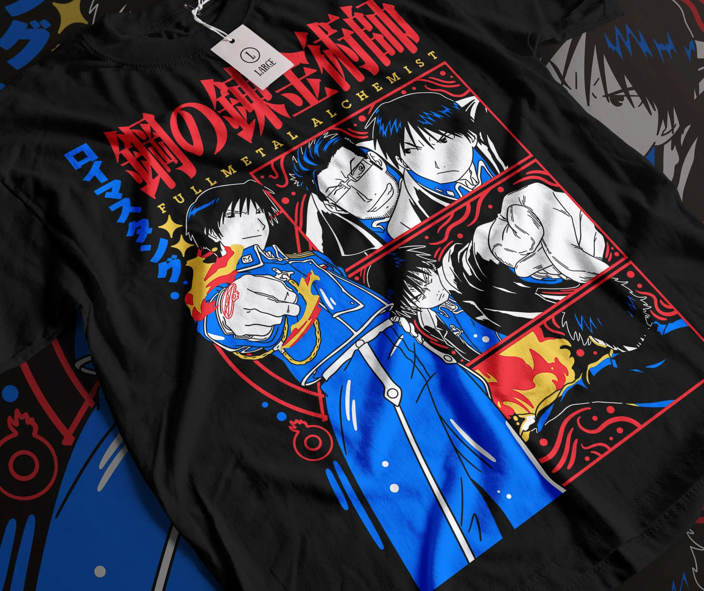 Classic Japan Anime FULLMETAL ALCHEMIST Manga Graphic Print T-shirt Men Women New Fashion O-neck Cotton Tee Oversized Casual Top