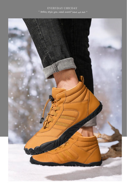 New Winter Booties Men Snow BareFoot Casual Shoes Outdoor Waterproof Work Shoes Warm Fur Men Ankle Shoes Snow Boots Plus Size 50