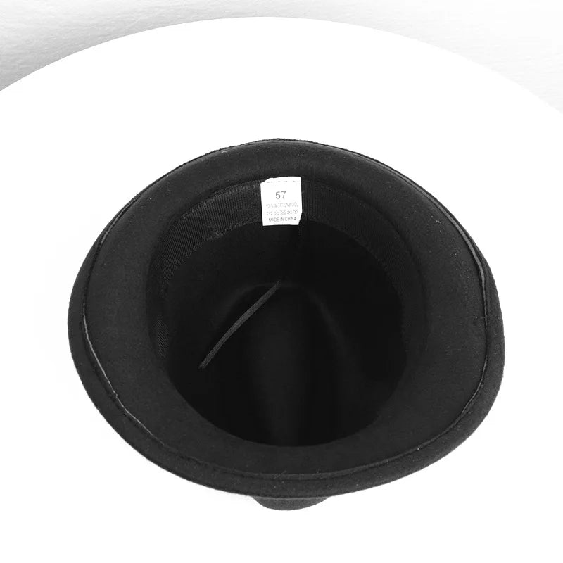 British Style Classic Jazz Hats Autumn and Winter New Women's Woolen Hat Men's Felt Warm Hat Stage Performance Hat