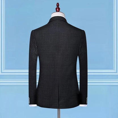 Mens Fashion Wedding Smart Casual 3 Piece Suit British Style High Quality Jacket Vest Trousers European American Banquet Look