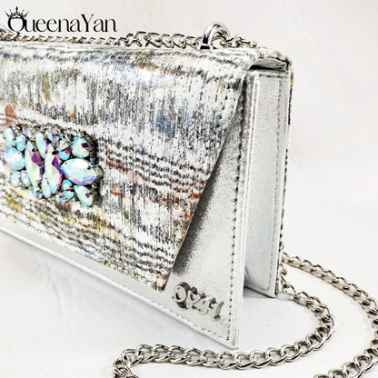 New Women High-Heel Shoes Elegant Wine Rhinestone Metallic Diamond Accents Paired with Match Handbag Exquisite Special-Material