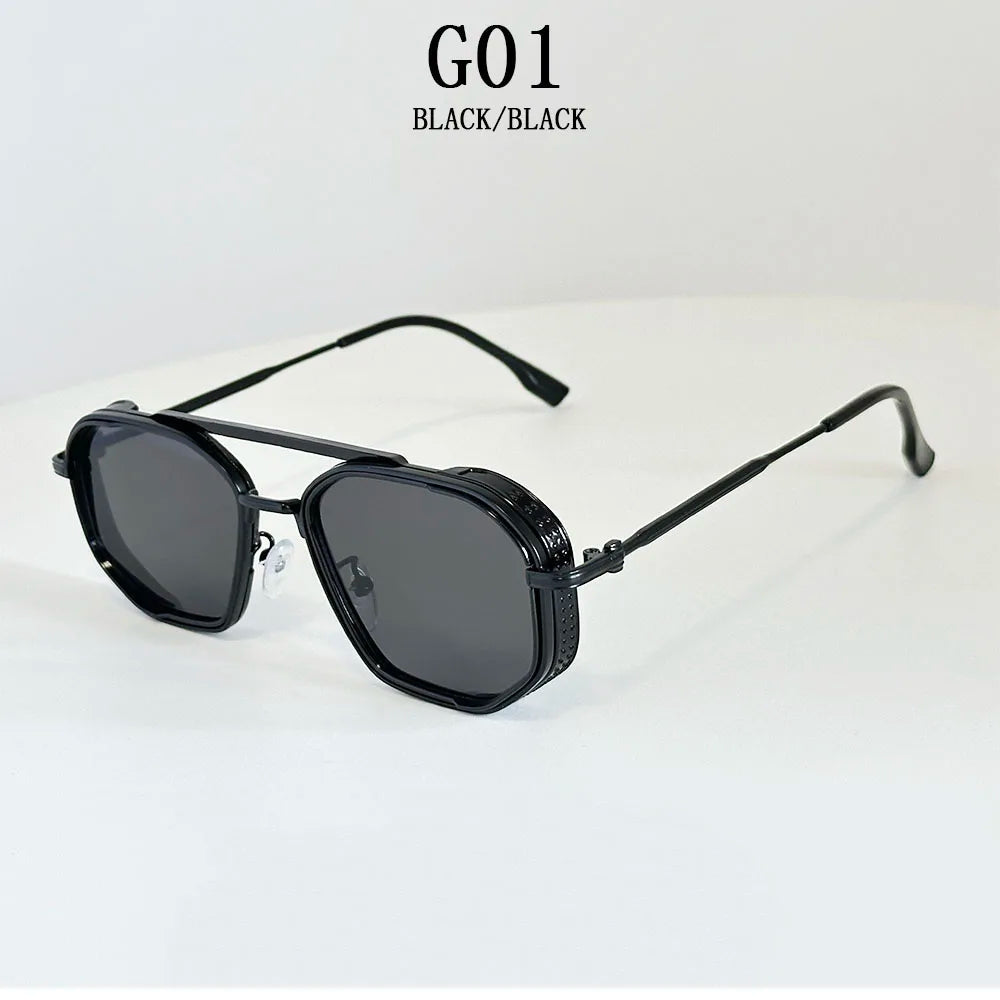 Vintage New Square Sunglass Men Fashion Steampunk Sunglasses Women 2025 Retro Glasses Gafas De Sol Hombre Lunette Soleil Femme