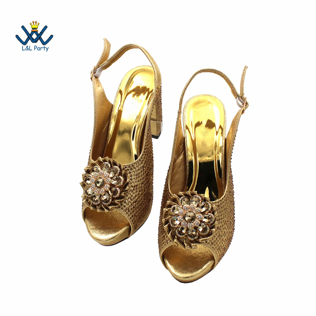 2022 Sweet  Special Design Women Crystal Style African Ladies Party Shoes Matching Bag in Magenta Color