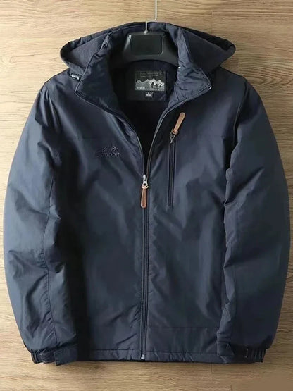 Autumn And Winter Padded And Thickened Outdoor Punching Jacket Casual Warm Tactical Plus Size Jacket Solid Colour Men's Clothing